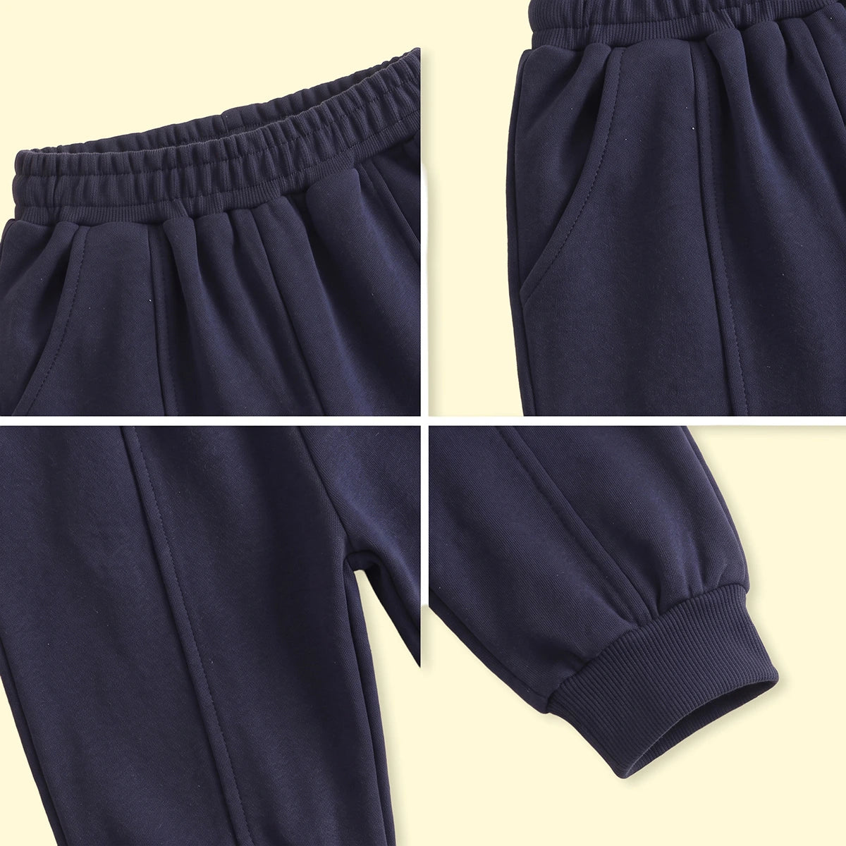 Boys Navy Blue Solid Elasticated Waist Jogger Joggers