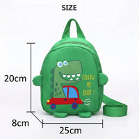 Kids Green Dinosaur-Theme Cotton School Backpack Trending Accessories