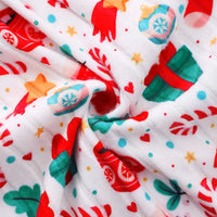 Girls White Christmas-themed Printed Fit & Flare Dress Casual Dresses