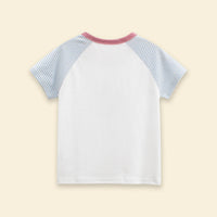 Girls White Graphic Raglan Sleeve T-Shirt Tshirts