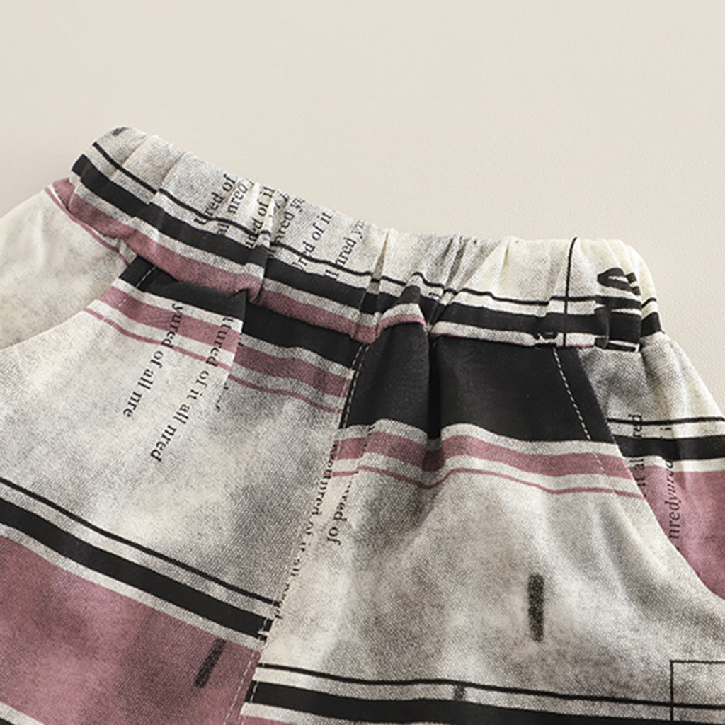 Boys Pink Striped Short Sleeves T-Shirt With Shorts Set 2 pc. Sets