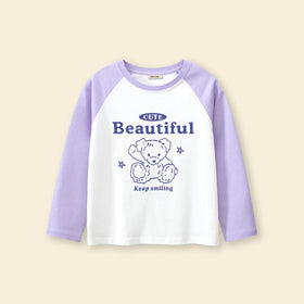 Girls Graphic Print Long Sleeves T-Shirt Tshirts   