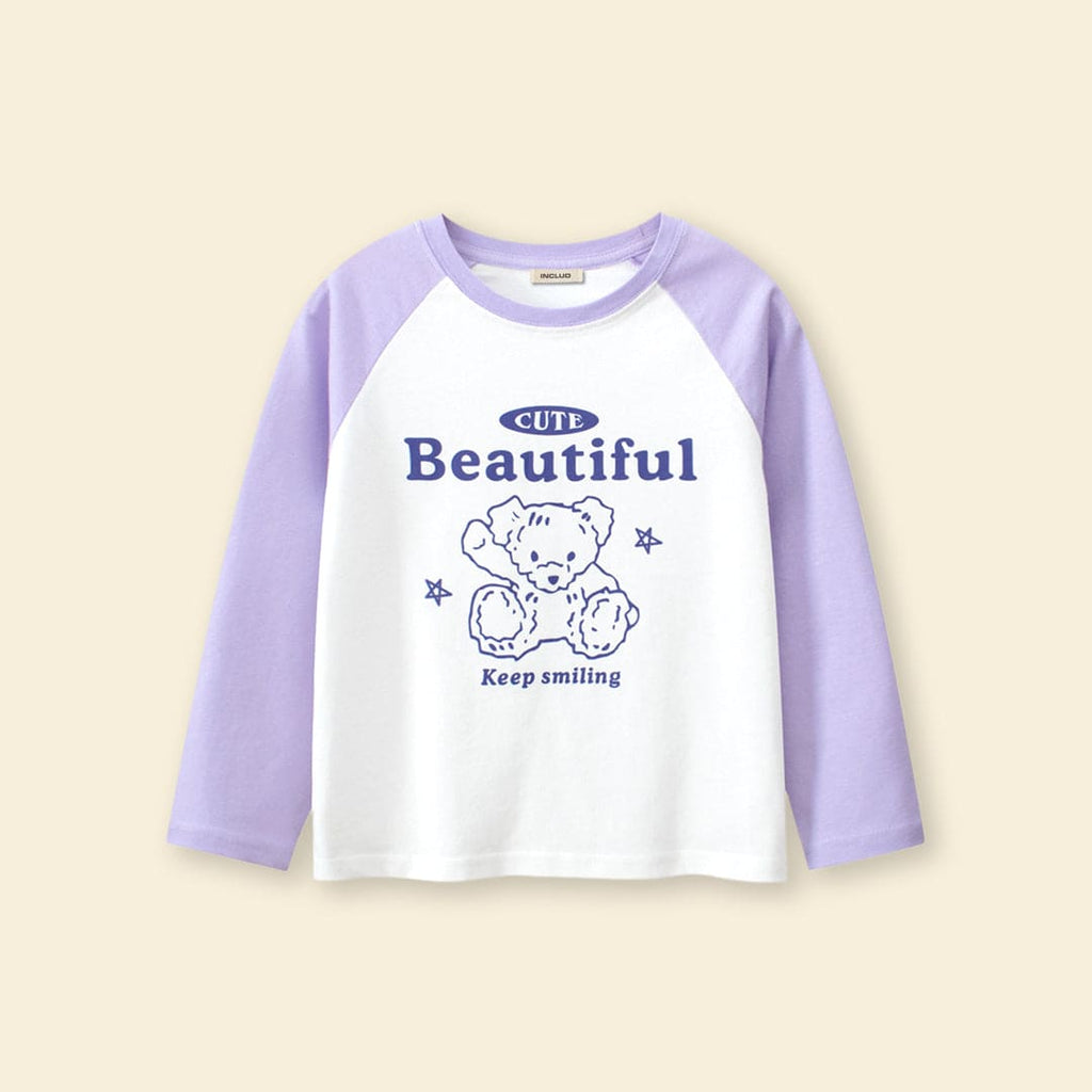 Girls Graphic Print Long Sleeves T-Shirt Tshirts   