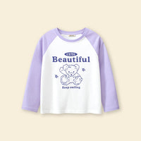 Girls Graphic Print Long Sleeves T-Shirt Tshirts   