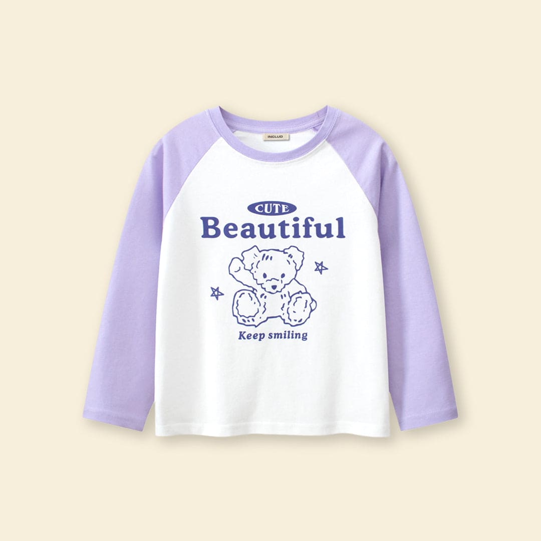 Girls Graphic Print Long Sleeves T-Shirt Tshirts   