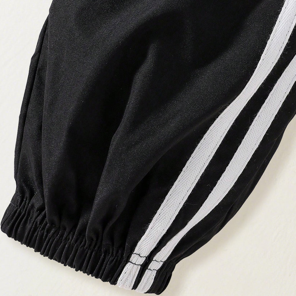 Boys Black Side Striped Track Pants Trackpants & Joggers