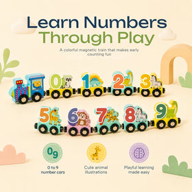 INCLUD Wooden Magnetic Number Train Set - Count, Connect & Play Trending Accessories