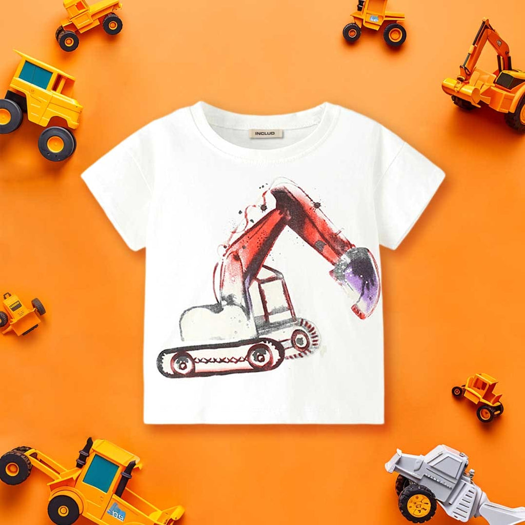 Boys Crane Print Short Sleeves T-Shirt