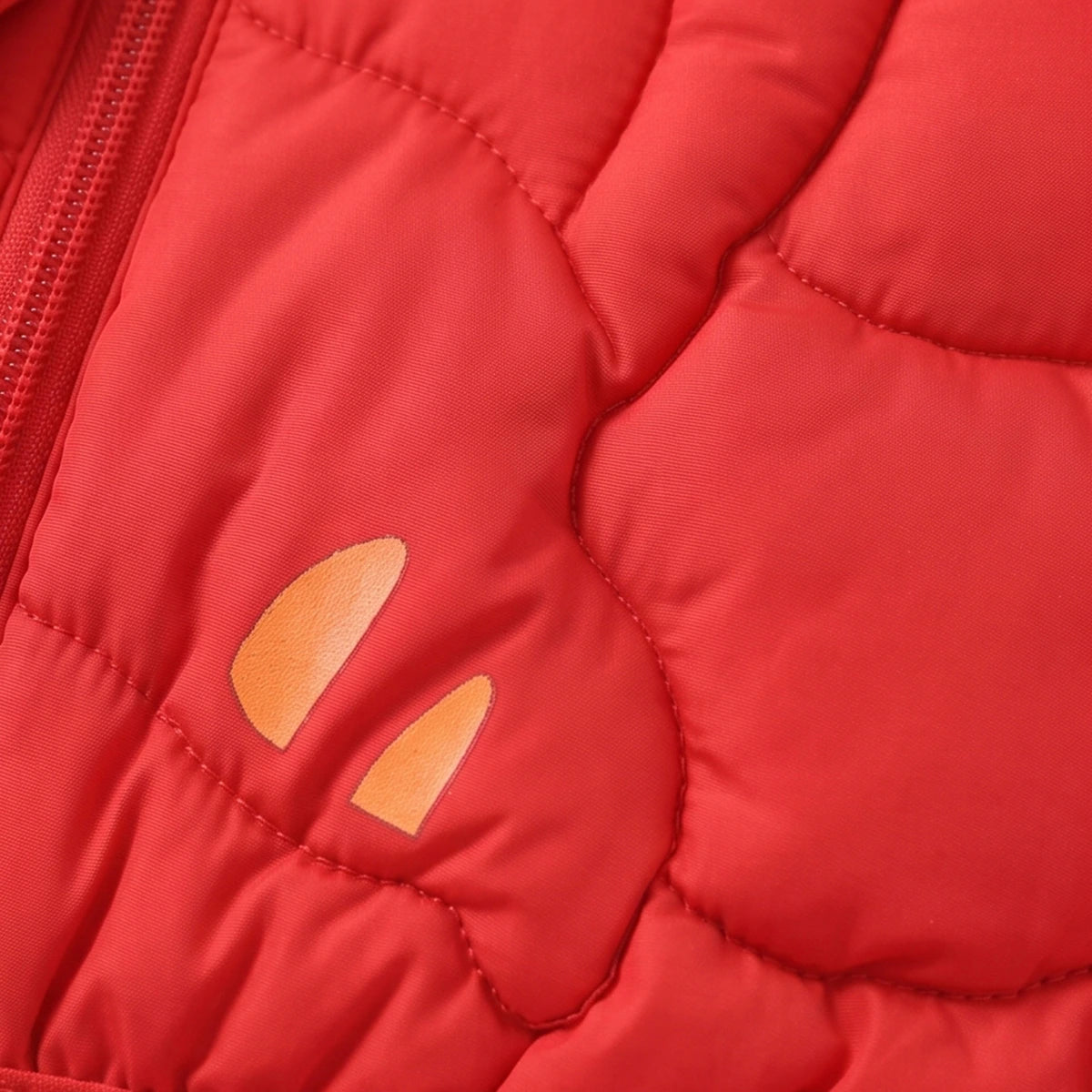 Girls Red Bear Ear On Hood Quilted Zip-up Jacket Coats & Jackets