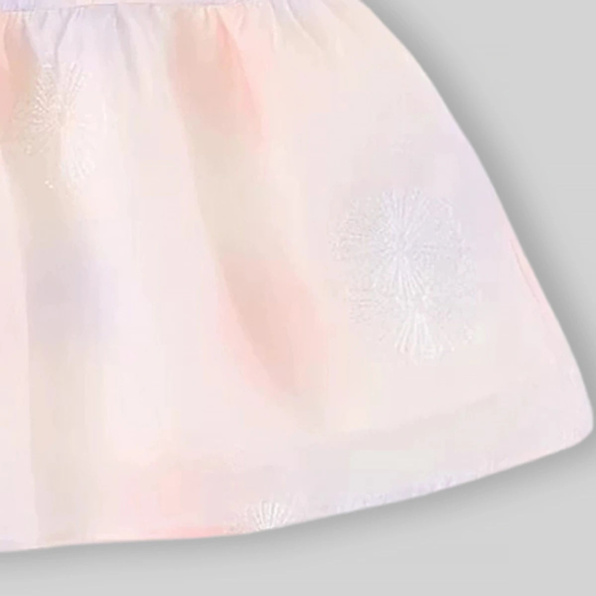 Girls Light Pink Floral Embroidered Sleeveless Fit And Flare Dress Casual Dresses