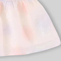 Girls Light Pink Floral Embroidered Sleeveless Fit And Flare Dress Casual Dresses