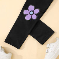 Girls Off White Floral Printed Sweatshirt With Pant sets Sets