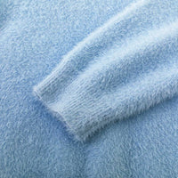 Girls Light Blue Solid High Neck Sweater Sweaters & Cardigans