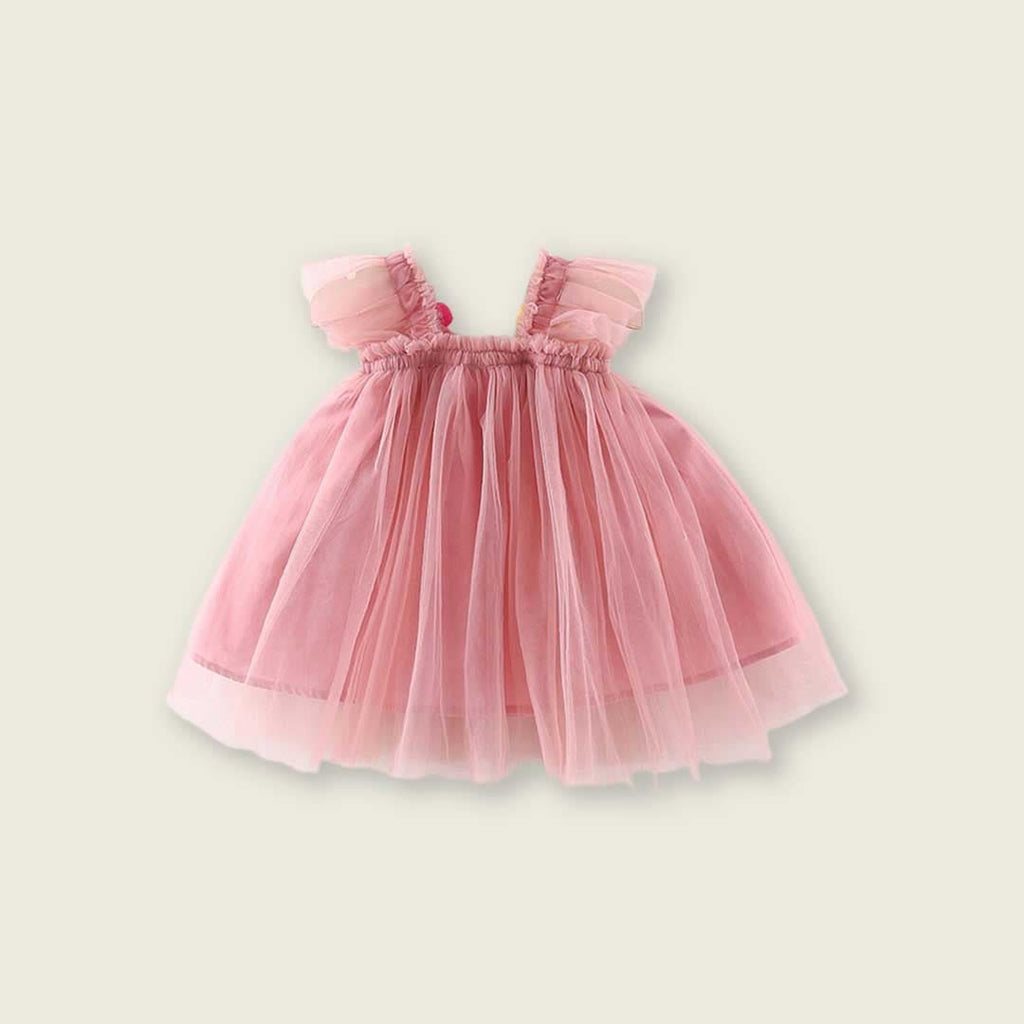 Girls Flower Patch Casual Tulle Dress Casual Dresses   
