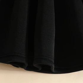 Girls Black Sleeveless Fit & Flare Party Wear Dress With Elegant Bow Detail Party Dresses