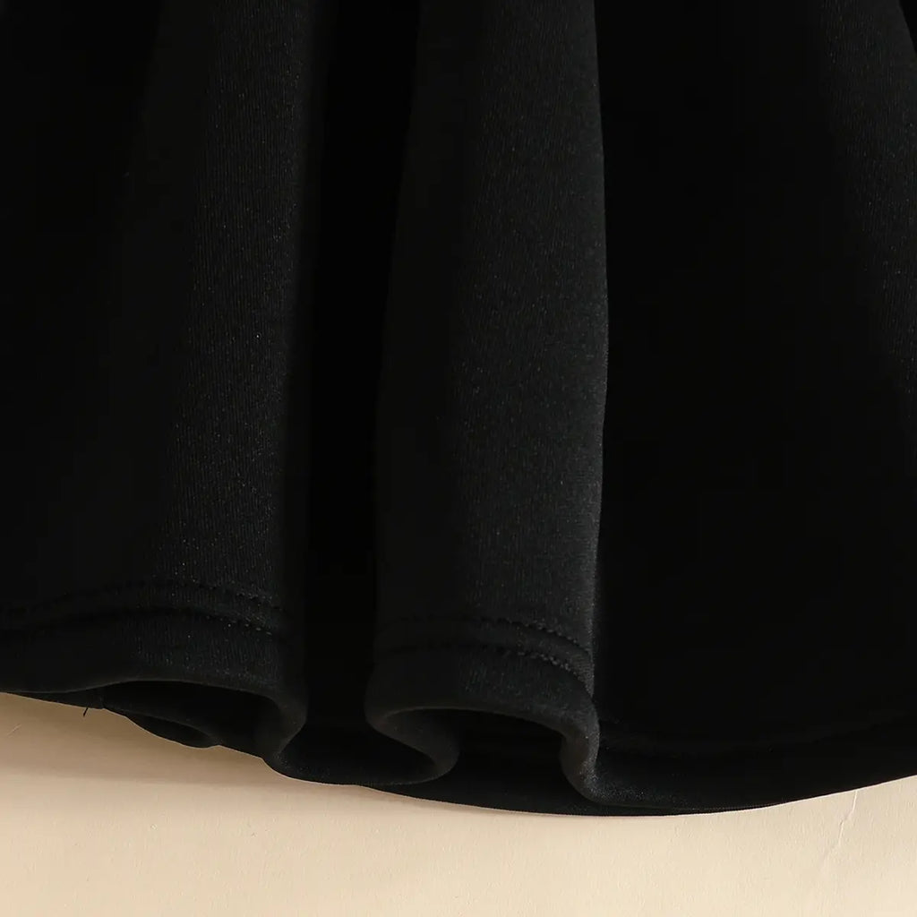 Girls Black Sleeveless Fit & Flare Party Wear Dress With Elegant Bow Detail Party Dresses