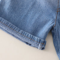 Boys White Gaming Console Print T-Shirt With Denim Shorts Set Sets