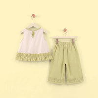 Girls Light Green Sleeveless Top With Pants Sets 2 pc. Sets