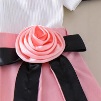 Girls White Flutter Sleeve Rose Bow Shorts Sets 2 pc. Sets
