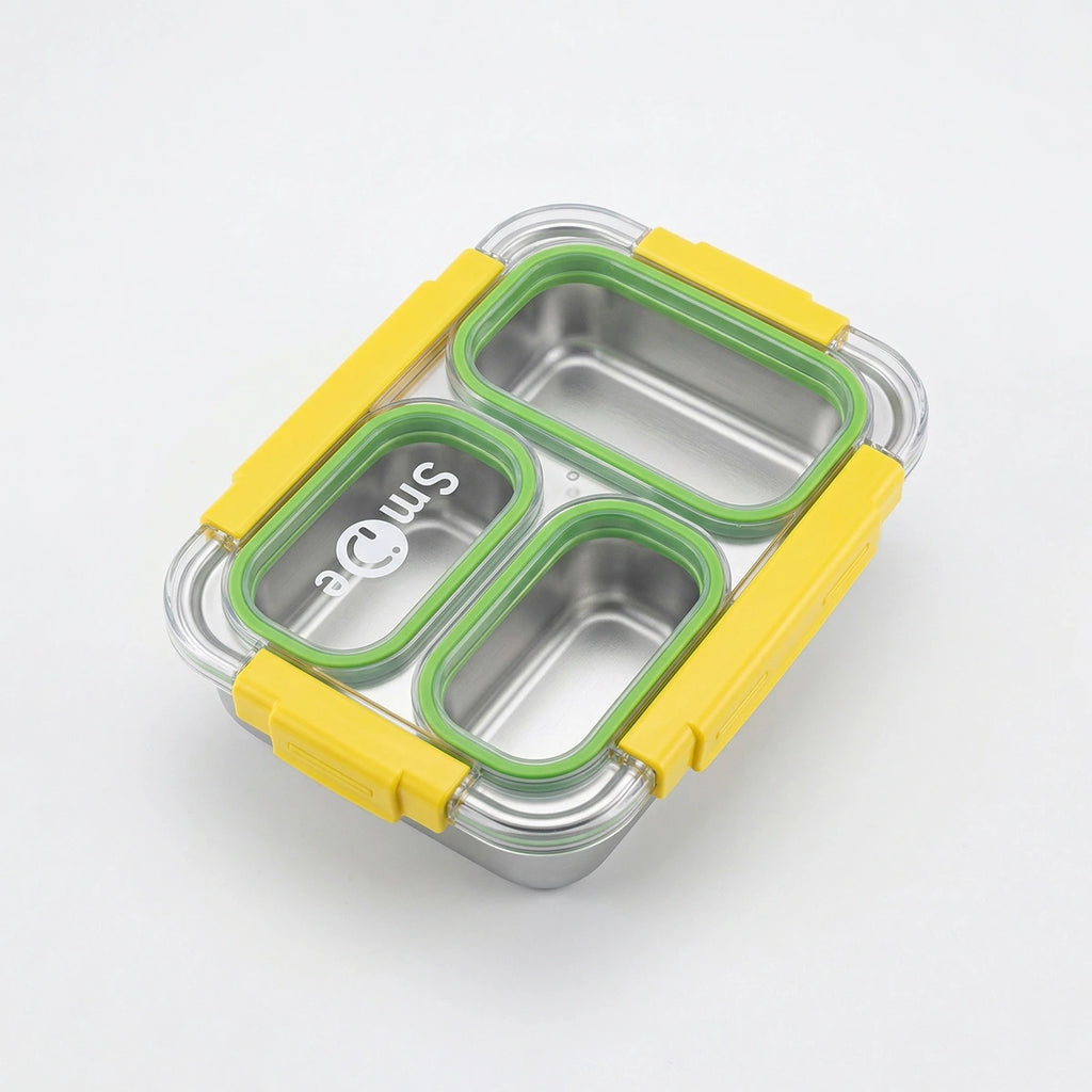 Kids Green Daily Fresh 3-Compartment Lunch Box Trending Accessories Green Onesize