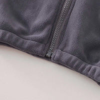 Boys Grey Fleece Hooded Zipper Jacket With Puffer Vest & Jogger Sets Sets