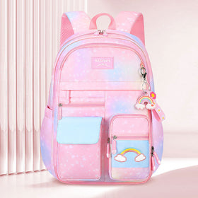 Girls Pink Multi-Compartment School Backpack Trending Accessories Pink Onesize