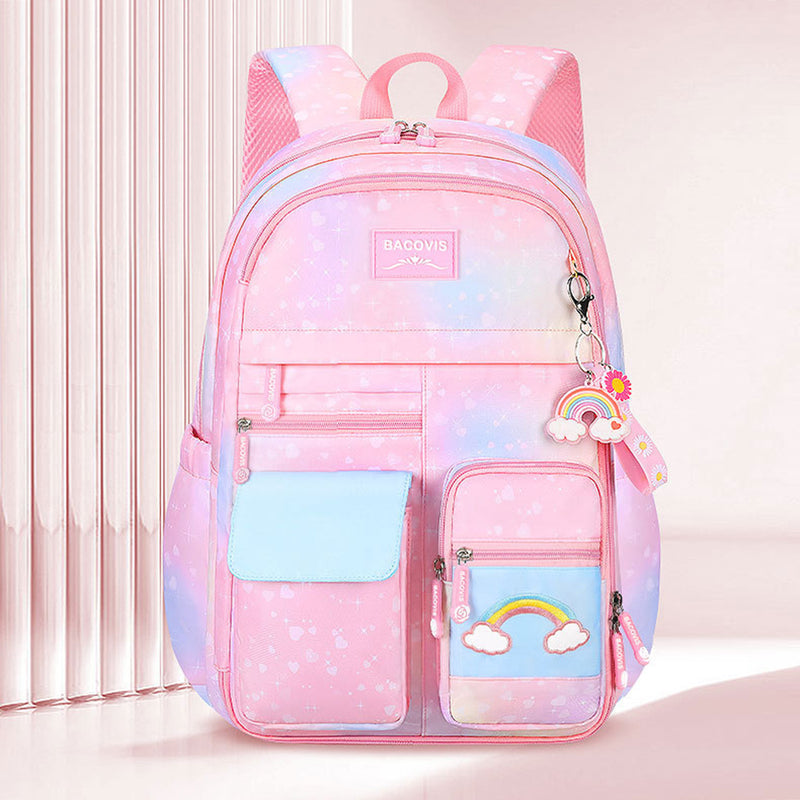 Girls Pink Multi-Compartment School Backpack Trending Accessories Pink Onesize