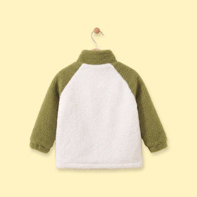 Boys Olive Green Colourblocked Long Sleeve Zip-Up Jacket Coats & Jackets