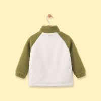 Boys Olive Green Colourblocked Long Sleeve Zip-Up Jacket Coats & Jackets