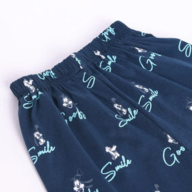 Boys Navy Blue Goofy Print T-Shirt With Shorts Sets Sets