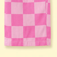 Girls White T-Shirt With Checked Dungaree Sets Sets