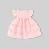 Girls Pink Mushroom Applique Fit and Flare Dress Casual Dresses