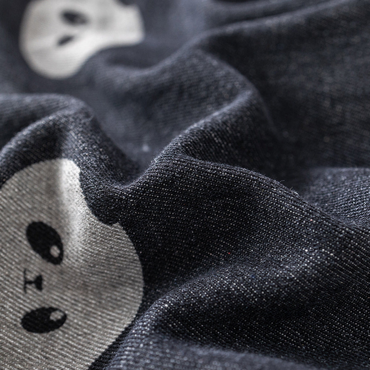 Boys Black Panda Printed Denim Jacket With T-Shirt & Joggers Set Sets