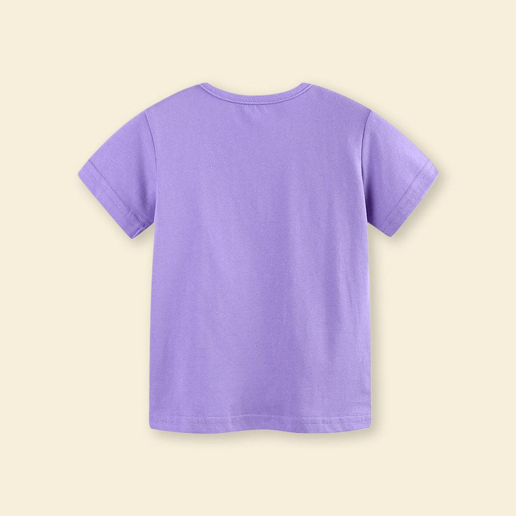 Girls Butterfly Print Short Sleeves T-shirt Tshirts   