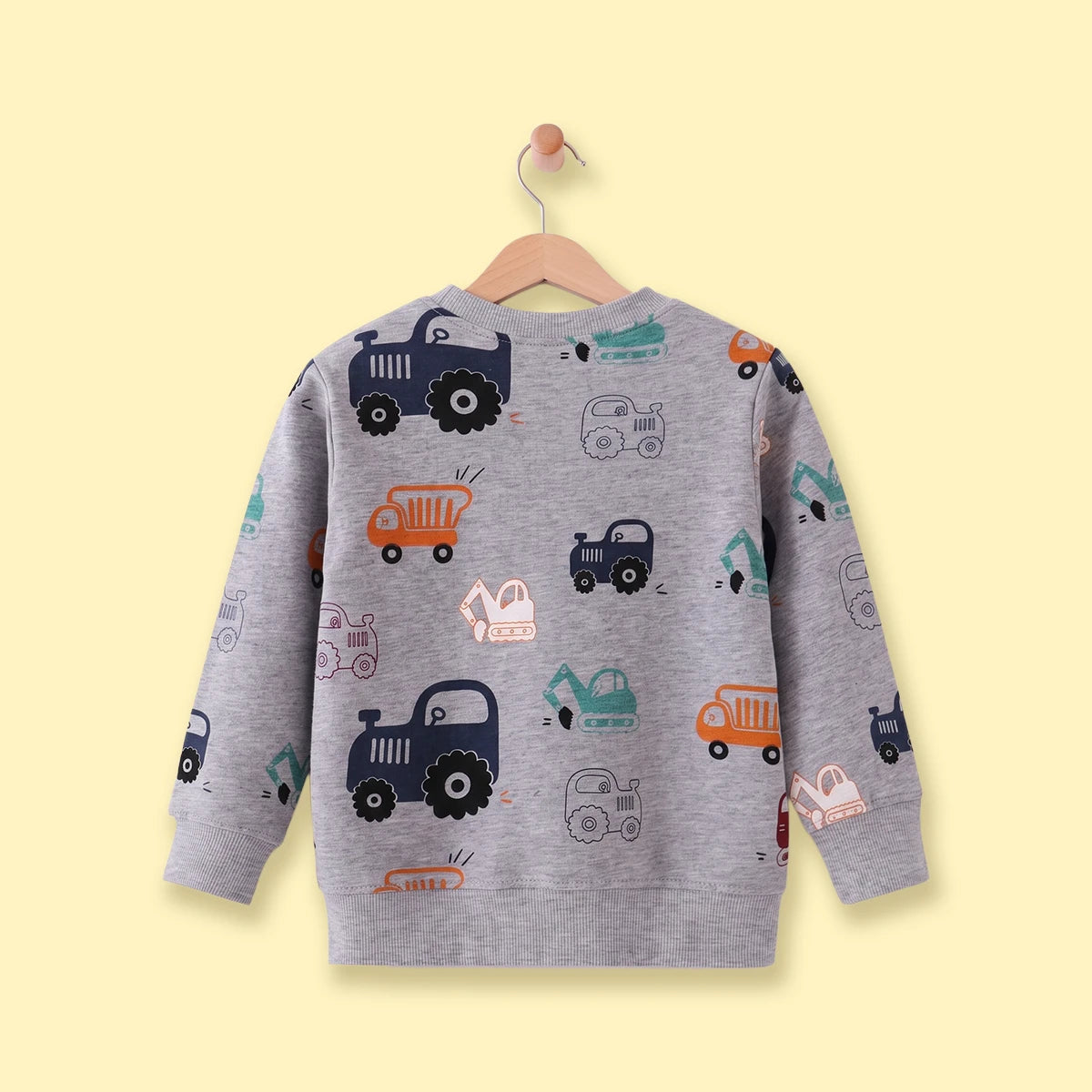 Boys Grey Round Neck Graphic Sweatshirt Sweatshirts & Hoodies