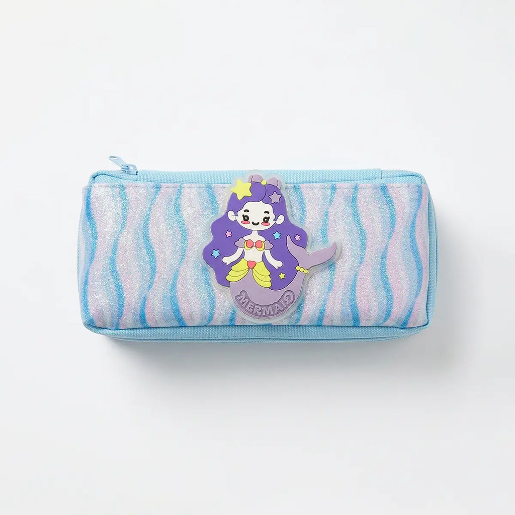 Girls Sky Blue Mermaid Glitter Pencil Case Trending Accessories Blue Onesize