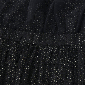 Girls Black Printed One Shoulder Fit And Flared Dress Party Dresses