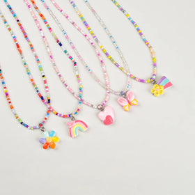 Pack Of 5 Girls Multicolour Charm Beaded Necklace Sets Necklace and Chains Multicolor Onesize