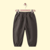 Boys Dark Brown Embroidered Jogger Pants