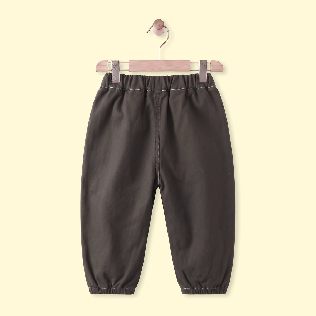 Boys Dark Brown Embroidered Jogger Pants