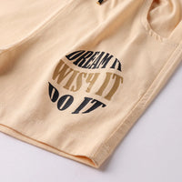 Boys Apricot Graphic Short Sleeves T-Shirt With Drawstring Shorts Sets Sets