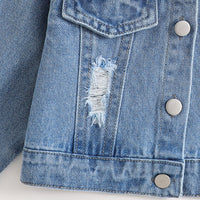 Girls Blue Characters Printed Jacket Coats & Jackets
