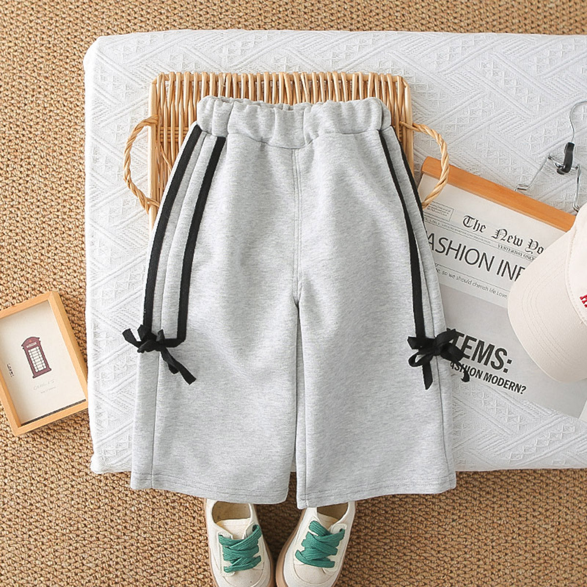 Girls Grey Rabbit Printed Sweatshirt With Pants Set 2 pc. Sets
