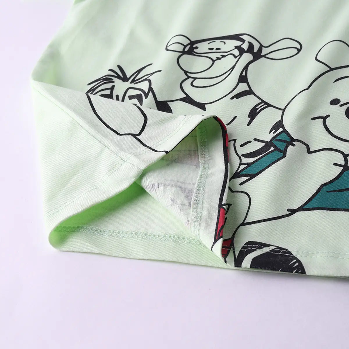 Boys Light Green Cartoon Graphics Short Sleeve T-Shirt With Elasticated Shorts Sets Sets
