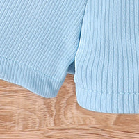 Girls Textured Sleeveless Top With Light Blue Skirt Sets 2 pc. Sets