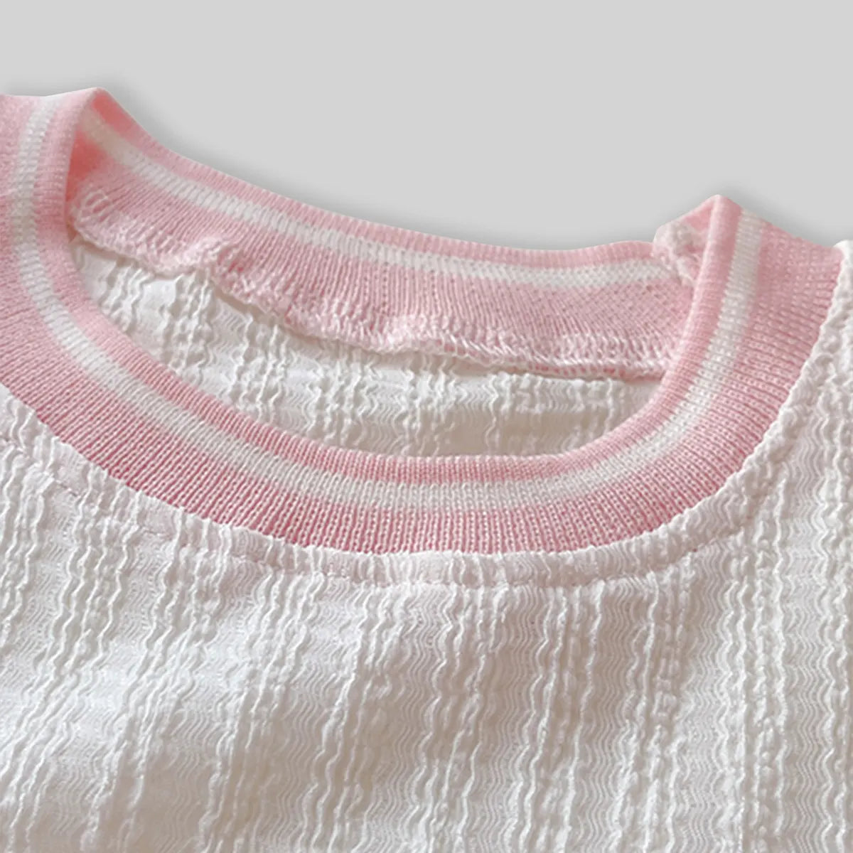 Girls Pink Embroidered Puff Sleeves Top With Purple Bloomer-style Short Sets Sets
