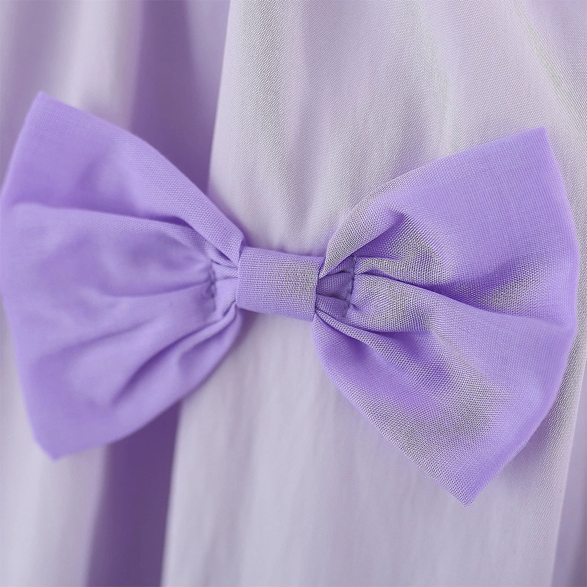 Girls Lavender Bow Detailed Sleeveless A-line Dress Casual Dresses