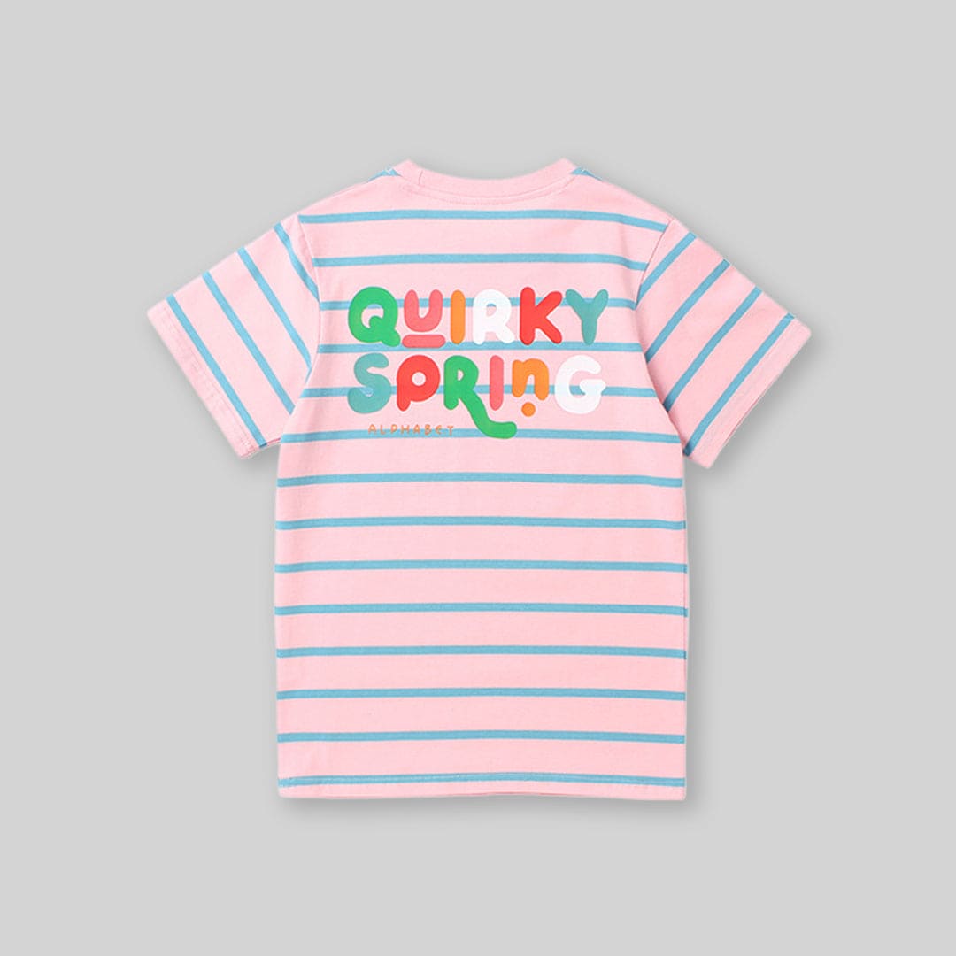 Girls Striped Short Sleeves T-Shirt Tshirts   