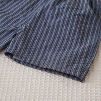 Boys Blue Striped Shorts with Short Sleeves T-shirt with attached Waistcoat Set Sets