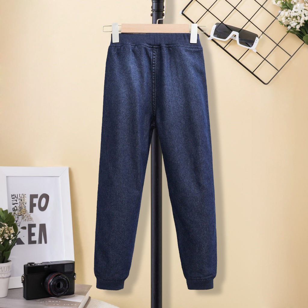 Boys Blue Rib Waist Denim Pants Jeans